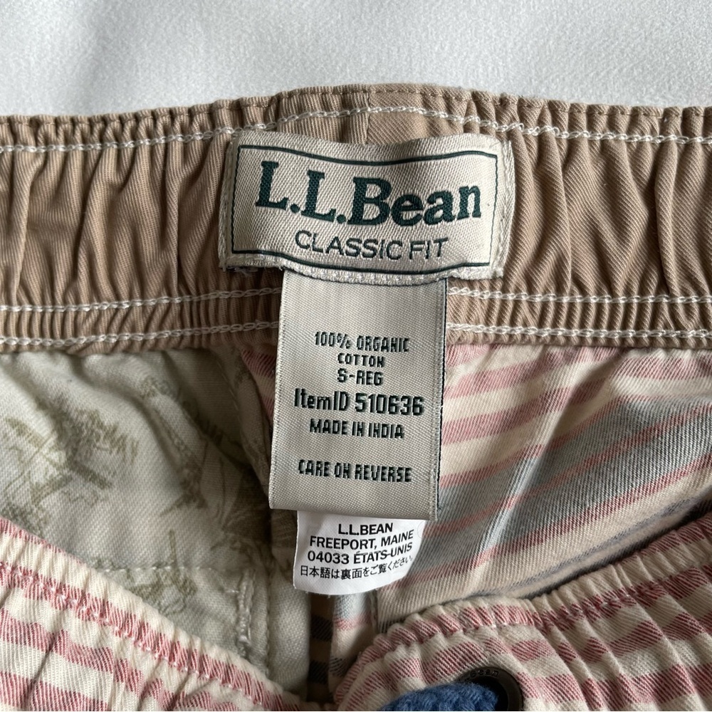 L.L. Bean Organic Cotton Shorts with Pink and Gray Stripes - Picture 2 of 8